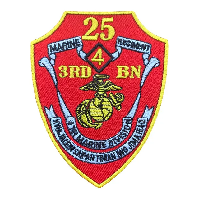 3rd Battalion 25th Marine Regiment 4th Marine Division 3/25 Patch, New Version