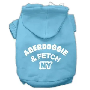 Aberdoggie NY Screenprint Pet Hoodies Baby Blue Size XL (16)