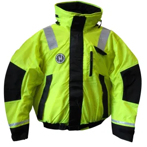 First Watch Hi-Vis Flotation Bomber Jacket - Hi-Vis Yellow/Black - Medium [AB-1100-HV-M]