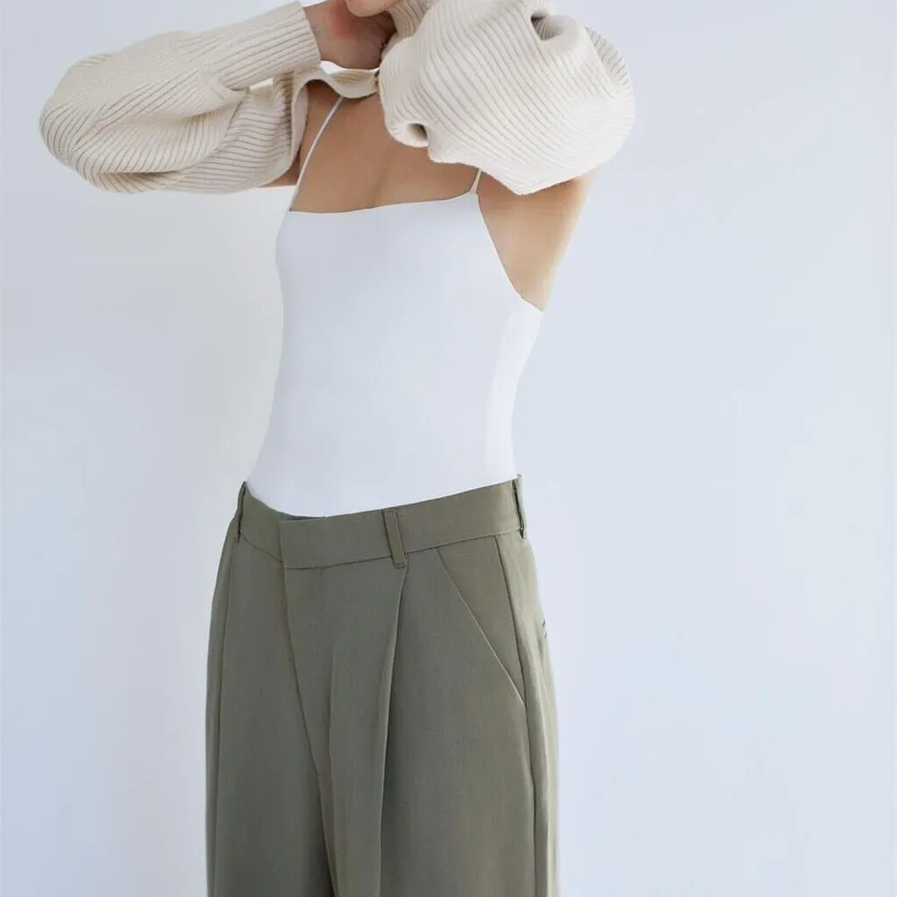 Ｗomen Turtleneck Sexy Short Sweater Chic Streetwear