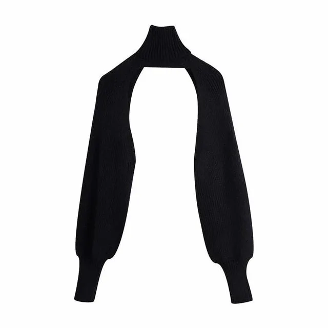 Ｗomen Turtleneck Sexy Short Sweater Chic Streetwear