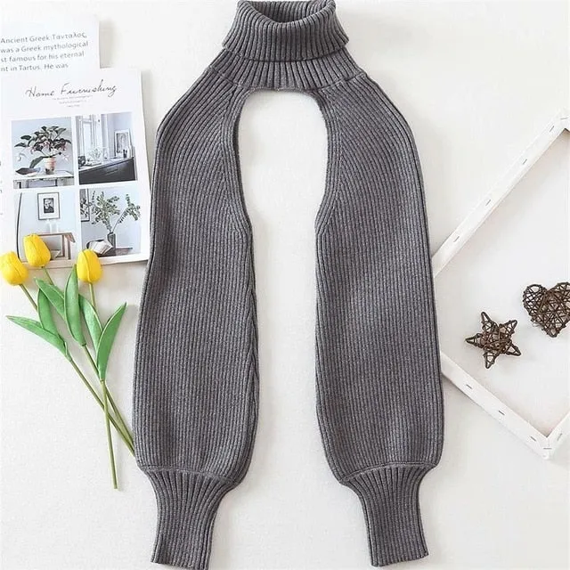 Ｗomen Turtleneck Sexy Short Sweater Chic Streetwear