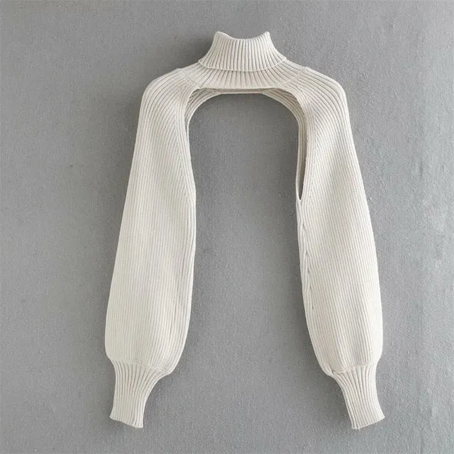 Ｗomen Turtleneck Sexy Short Sweater Chic Streetwear