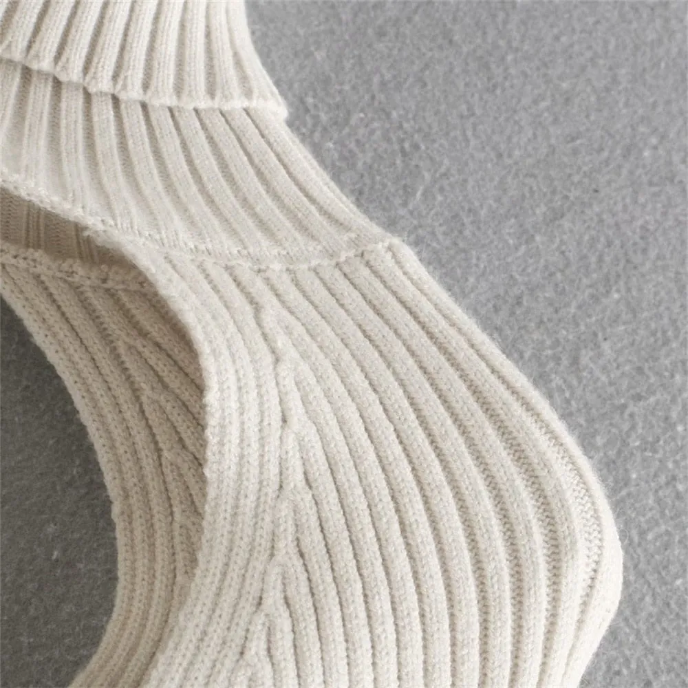 Ｗomen Turtleneck Sexy Short Sweater Chic Streetwear