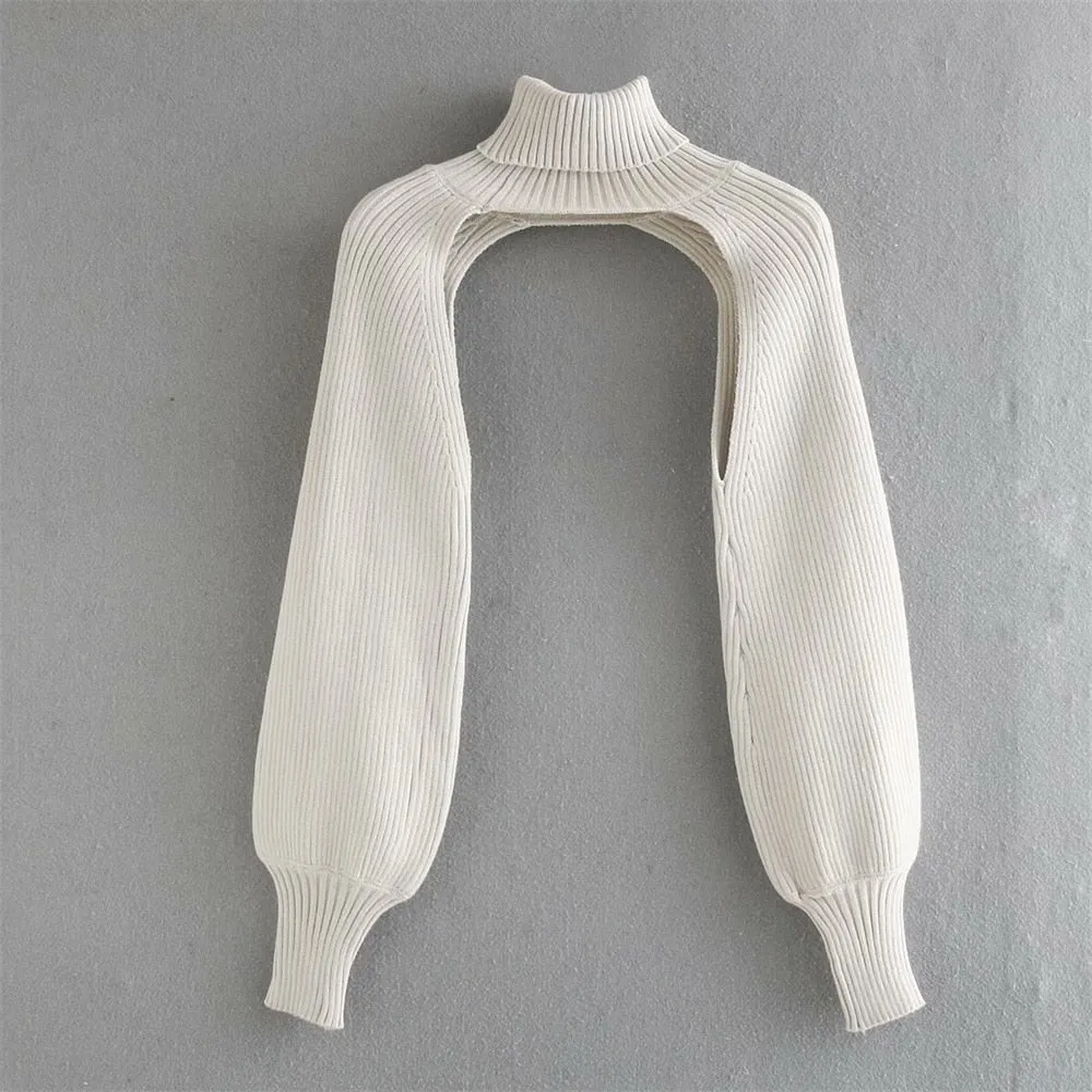 Ｗomen Turtleneck Sexy Short Sweater Chic Streetwear