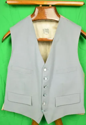"S. Fisher 22/ 23 Burlington Arcade (6) Button Pearl Grey Boxcloth Waistcoat" Sz: 42R (SOLD)