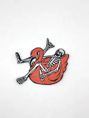 Skeleton Flamingo Summer Patch
