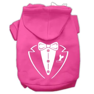 Tuxedo Screen Print Pet Hoodies Bright Pink Size Lg (14)