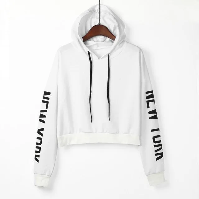 Womens Letters Long Sleeve Hoodie Sweatshirt Pullover Tops