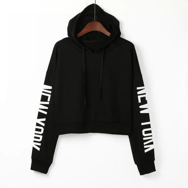 Womens Letters Long Sleeve Hoodie Sweatshirt Pullover Tops